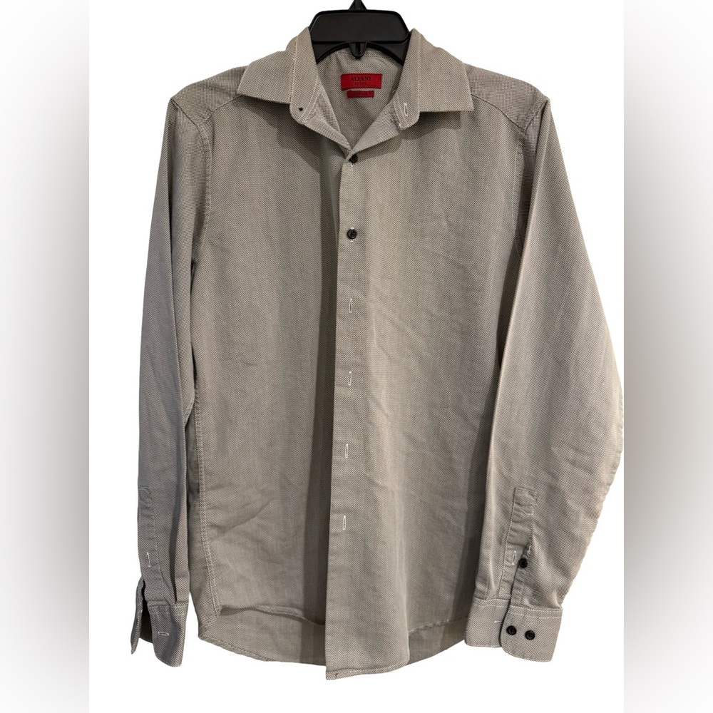 Alfani Button Down Dress Shirt Medium Men’s Gray Long Sleeve